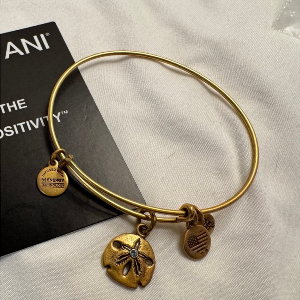 Alex and Ani Gold Sand Dollar Charm Bracelet